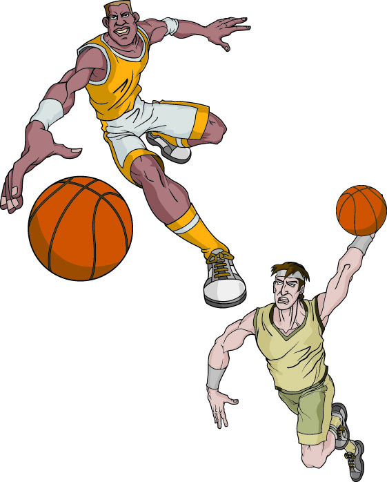 free vector Basketball cartoon characters vector